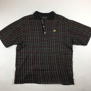 Bobby Jones Collection Mens Size L Black Golf Polo Augusta Masters Logo.
